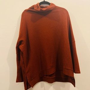 Orange/red turtle neck top